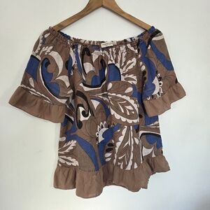 Terzo Millennio Linen Off Shoulder Top